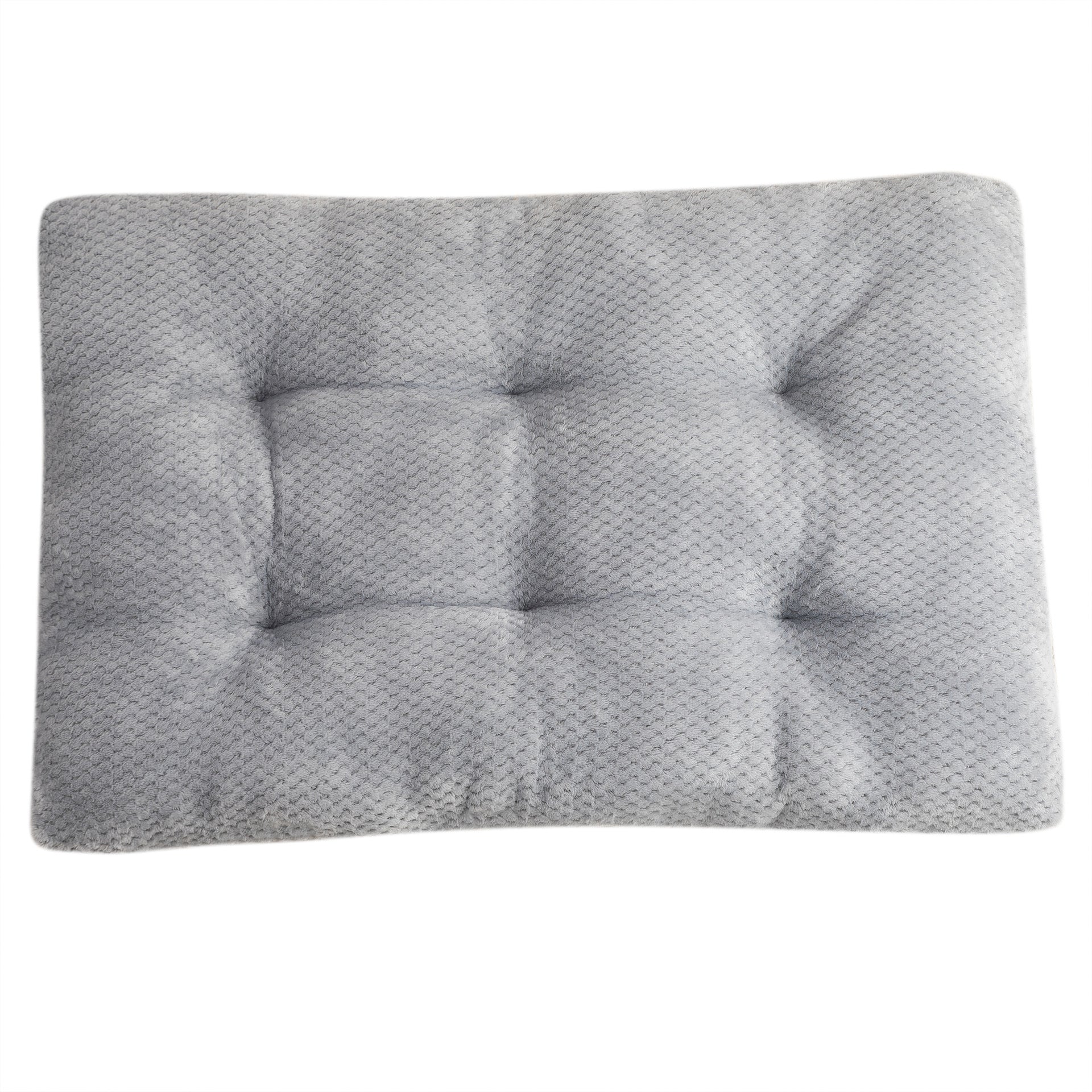 Gray textured cushion on a white background