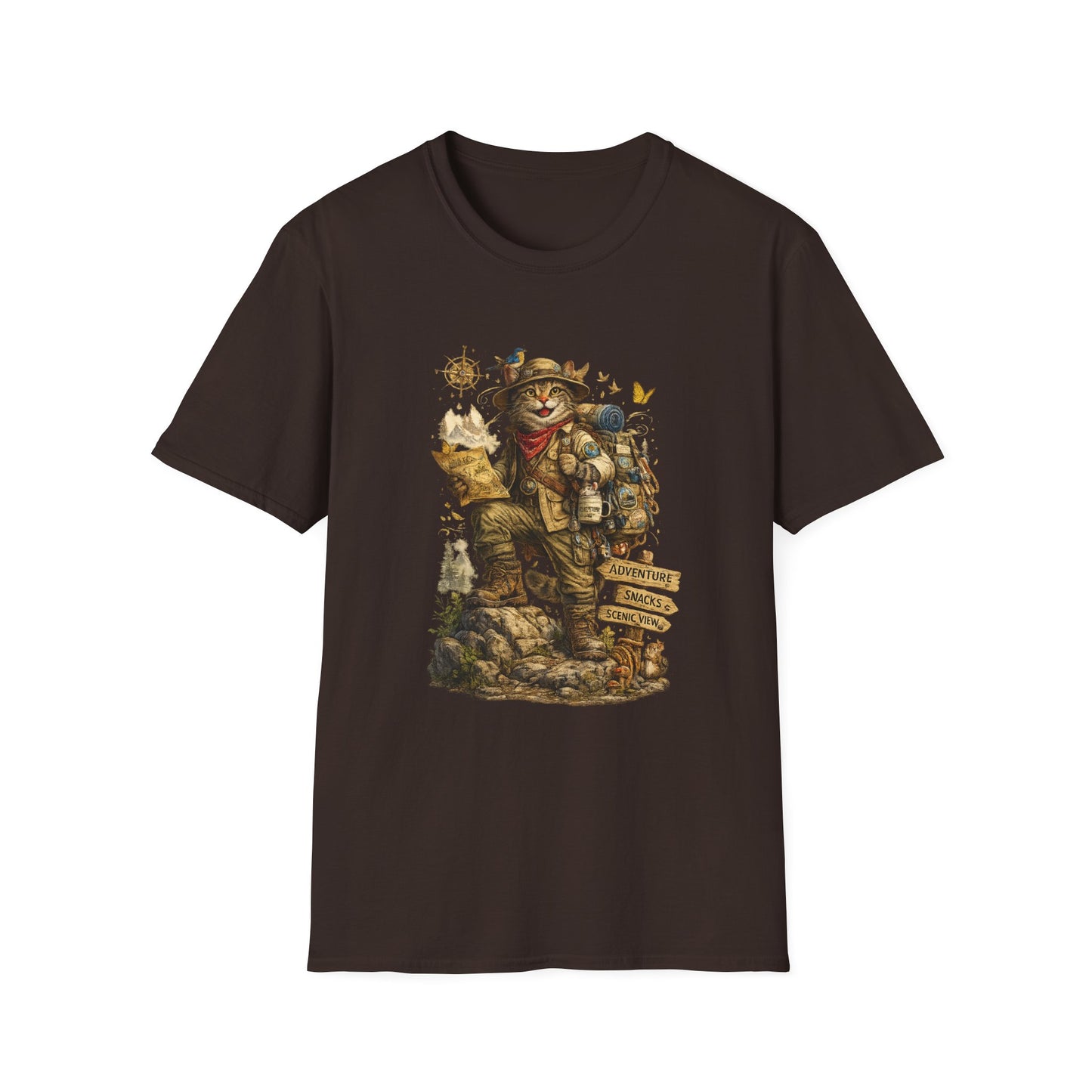 Adventure Cat Hiking Shirt | Funny Backpacking Cat T-Shirt |