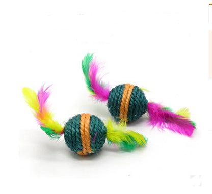 Handmade Wooden Cat Wand Toy