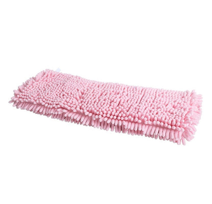 Pink microfiber cleaning pad on a white background
