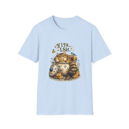 If I Fit... I Sit | Cookie Jar Cat Shirt | Funny Baking Kitty Tee | Cute Cat Lover Gift