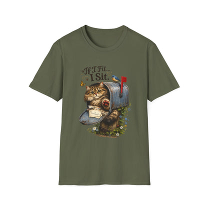 If I Fit... I Sit |  Mailbox Cat Shirt | Funny Mailbox Kitty Tee | Cute Cat Lover Gift