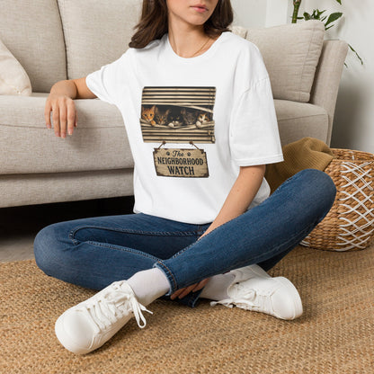 Funny Neighborhood Watch Cats T-Shirt | Cat Lover Graphic Tee