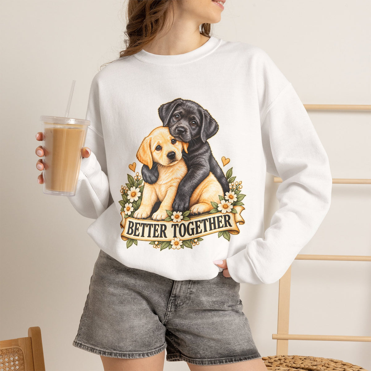 Better Together Puppy Crewneck Sweatshirt – Dog Lover Gift