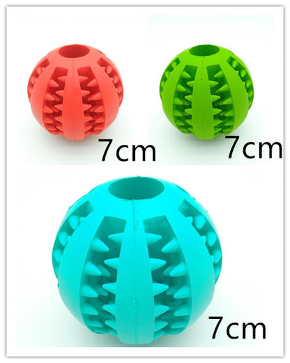 Three colorful rubber balls with measurements on a white background