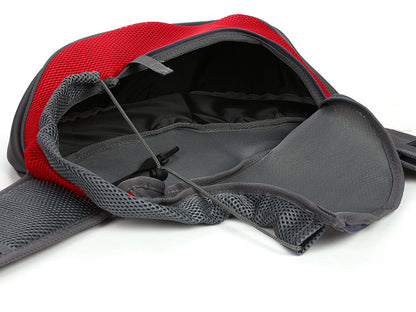 Red and gray dog carrier on a white background