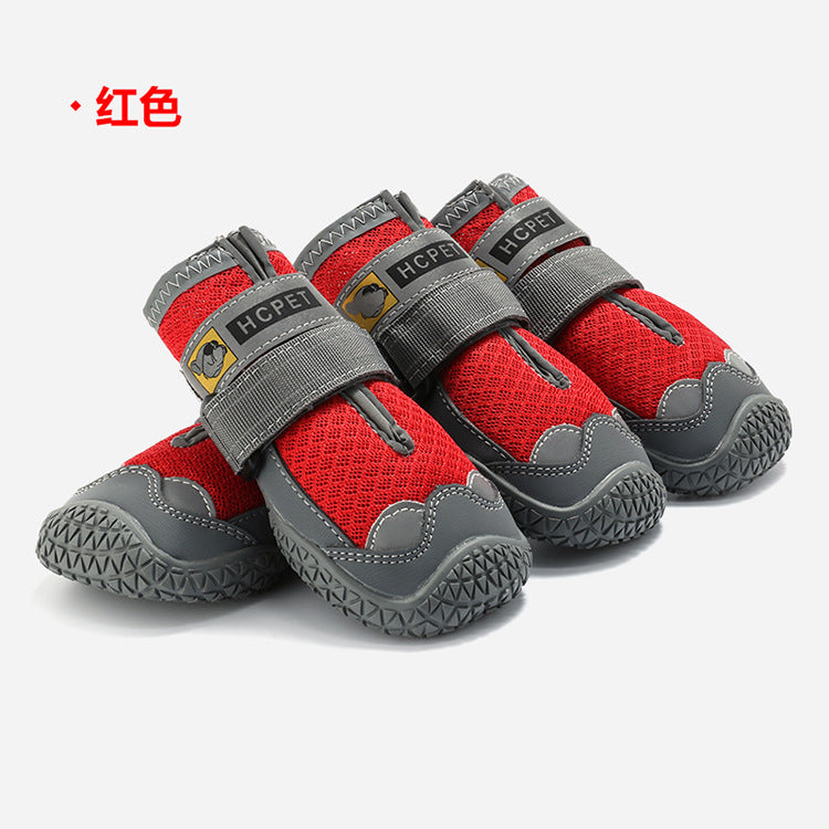 Outdoor Mesh Dog Hiking Boots with Rubber Soles