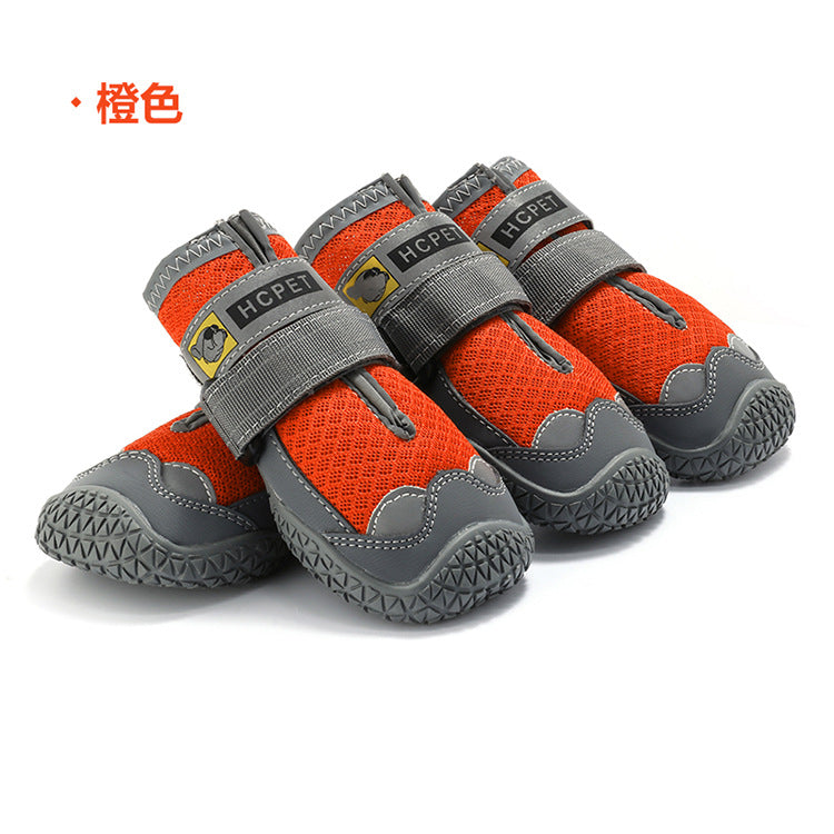 Outdoor Mesh Dog Hiking Boots with Rubber Soles
