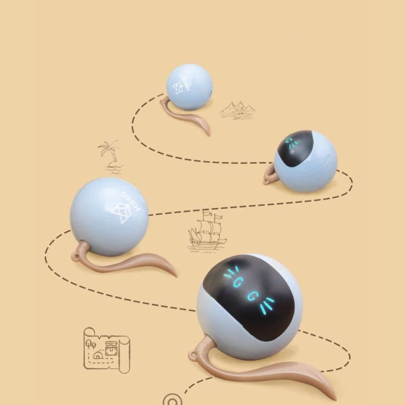 Three small robot-like devices with spherical bodies and tentacle-like appendages on a beige background.
