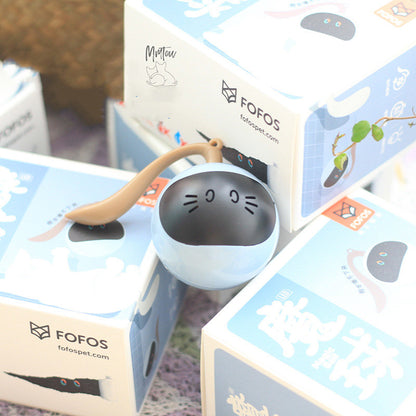 Pet toy with a cat face design on top of FOFOS branded boxes.