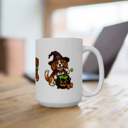 Brewing Up Some Treats Halloween Dog Mug – Witch Puppy Coffee Cupramic Mug, (11oz, 15oz)
