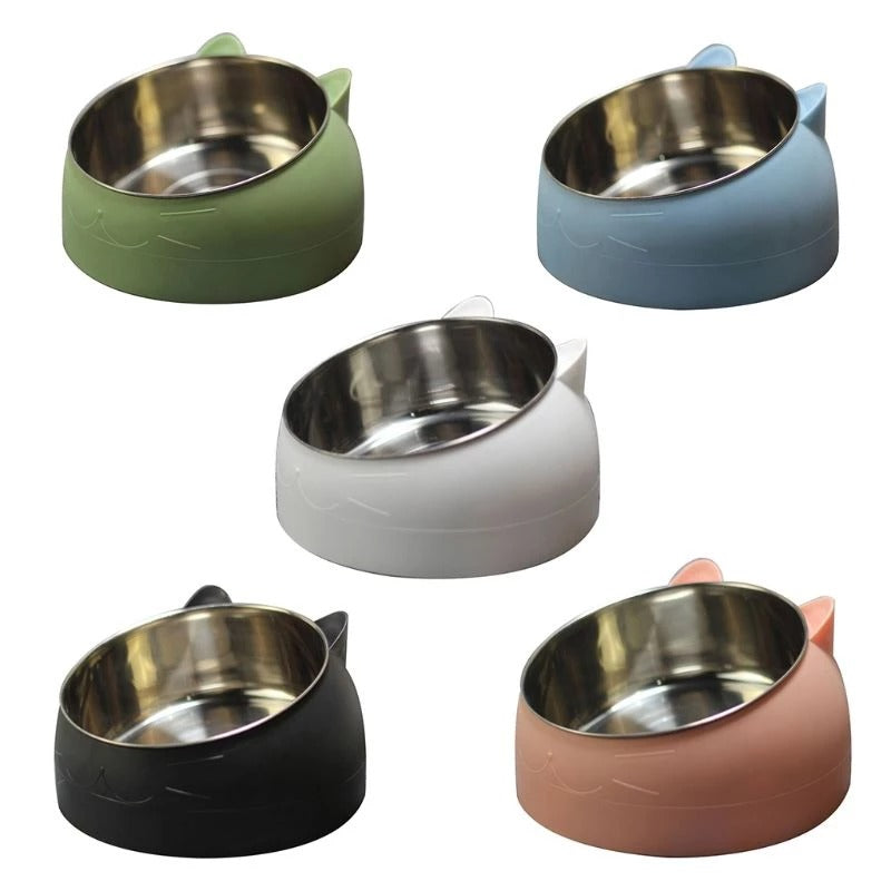 Tilted Cervical Relief Cat Food Bowl