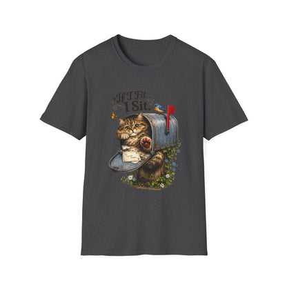 If I Fit... I Sit |  Mailbox Cat Shirt | Funny Mailbox Kitty Tee | Cute Cat Lover Gift