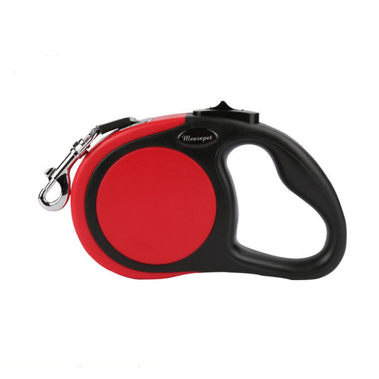 Red Retractable dog leash handle and nylon lead