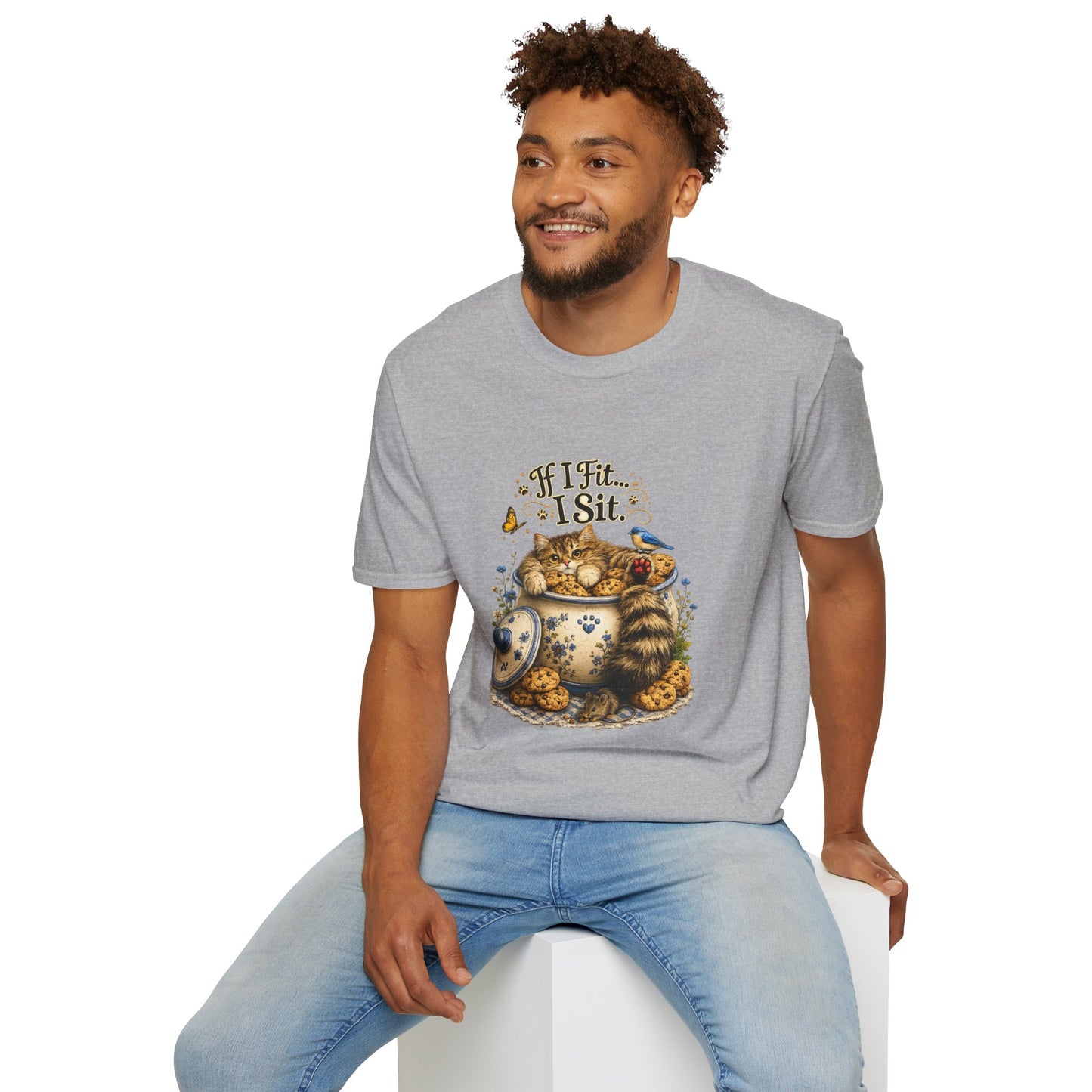 If I Fit... I Sit | Cookie Jar Cat Shirt | Funny Baking Kitty Tee | Cute Cat Lover Gift