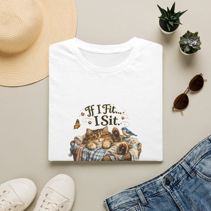 If I Fit... I Sit.™ Laundry Basket Cat Shirt | Funny Laundry Kitty Tee | Cute Cat Lover Gift