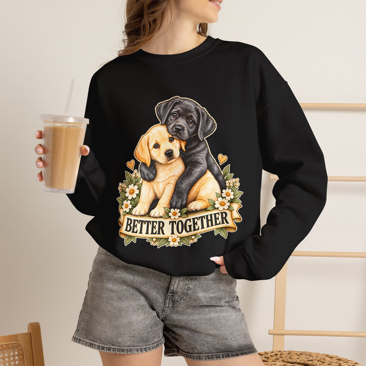 Better Together Puppy Crewneck Sweatshirt – Dog Lover Gift