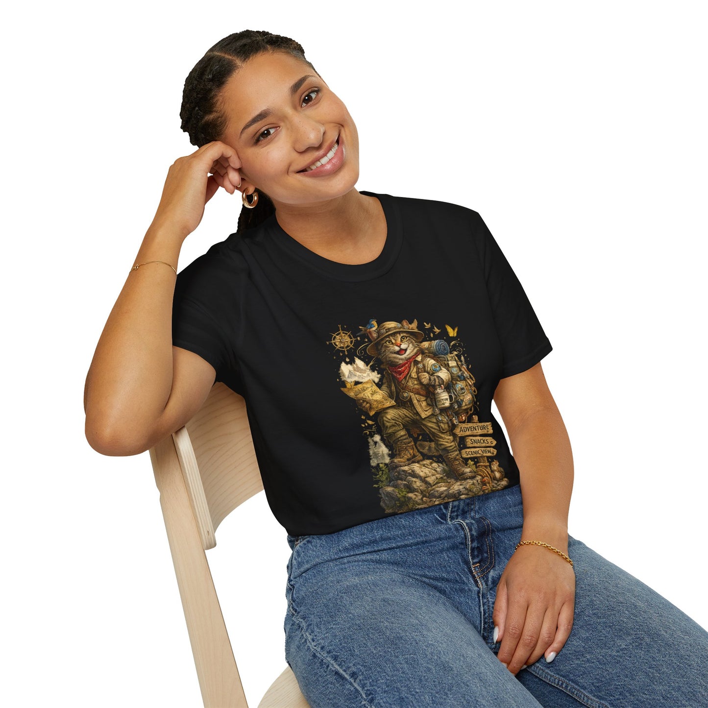 Adventure Cat Hiking Shirt | Funny Backpacking Cat T-Shirt |
