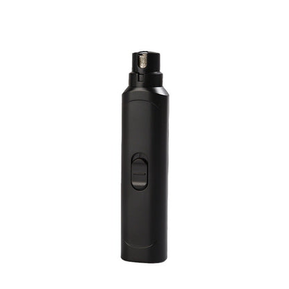 Black electronic device on a white background