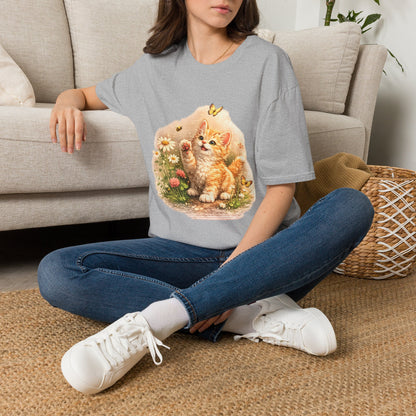 Cute Kitten Flower Garden T-Shirt