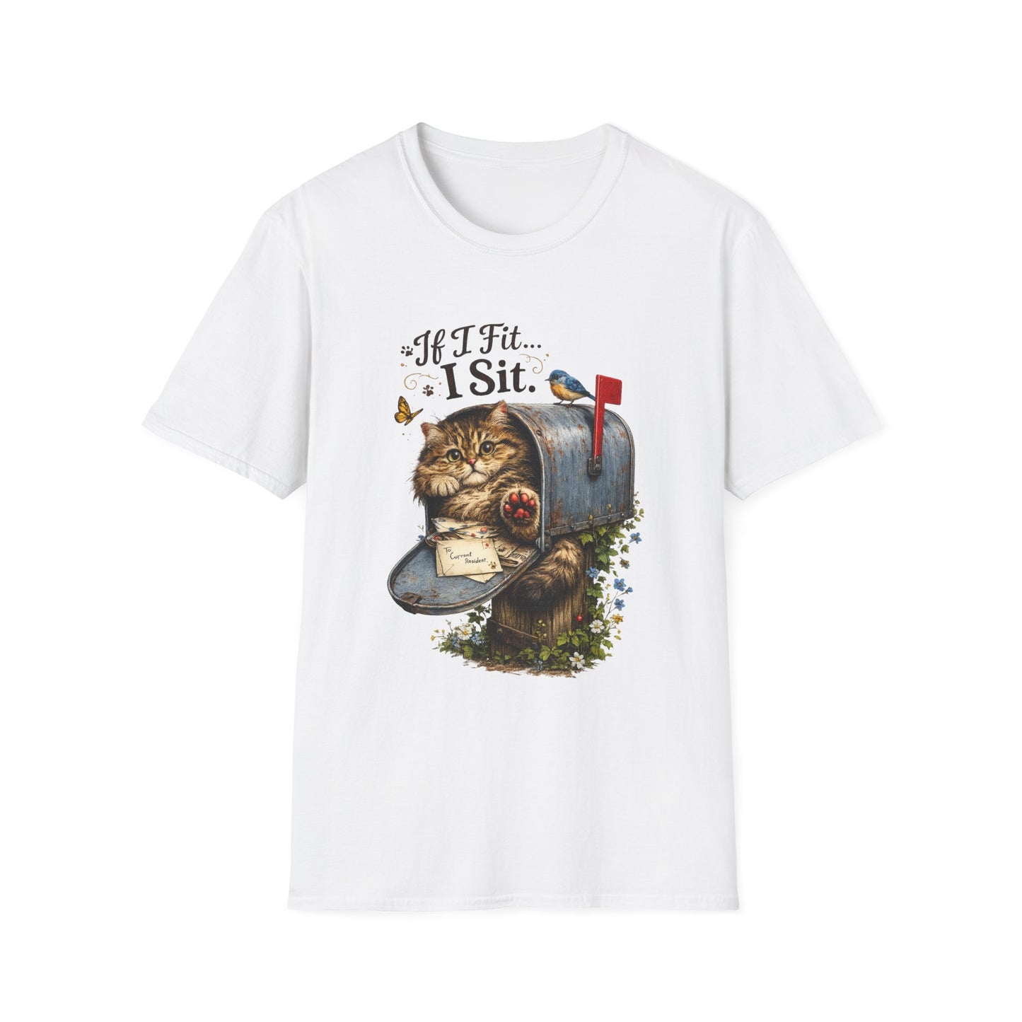 If I Fit... I Sit |  Mailbox Cat Shirt | Funny Mailbox Kitty Tee | Cute Cat Lover Gift
