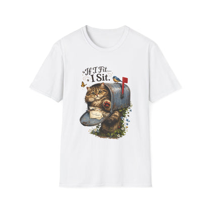 If I Fit... I Sit |  Mailbox Cat Shirt | Funny Mailbox Kitty Tee | Cute Cat Lover Gift