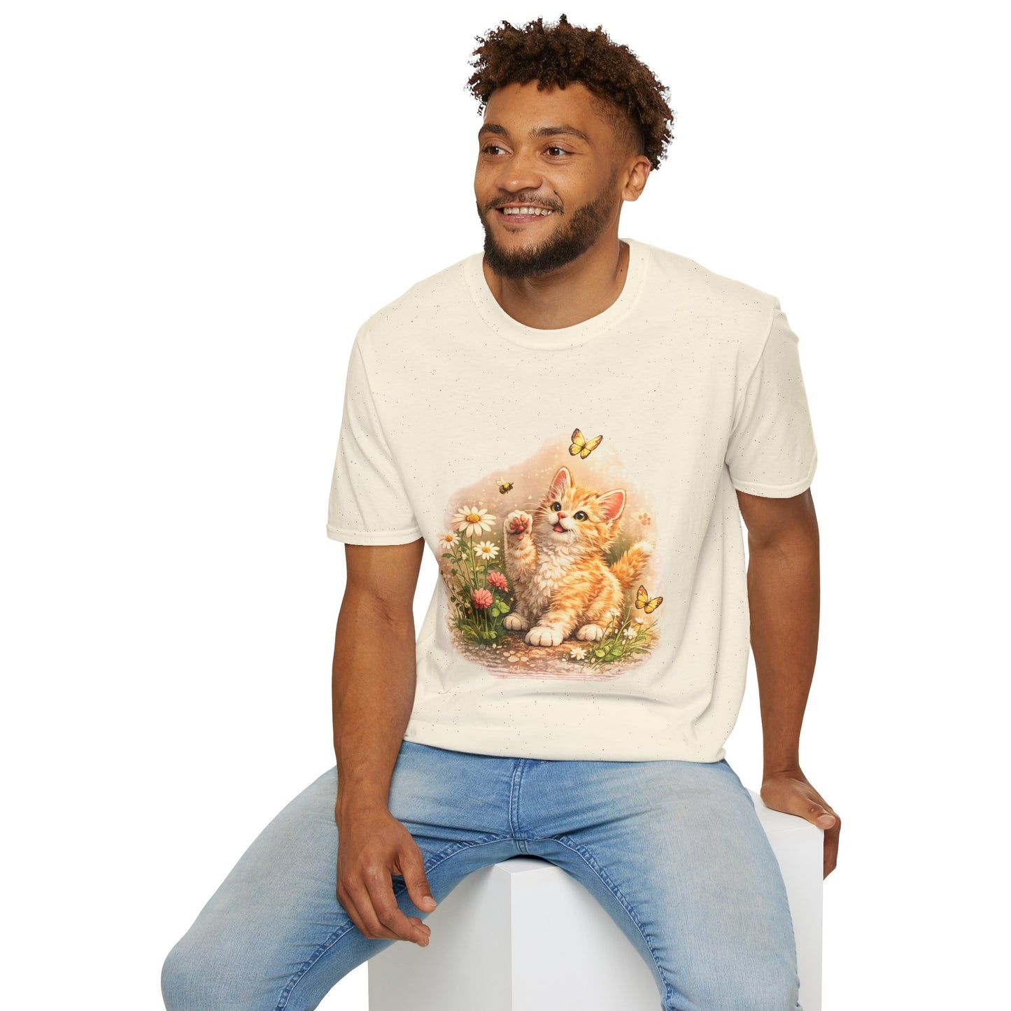 Cute Kitten Flower Garden T-Shirt