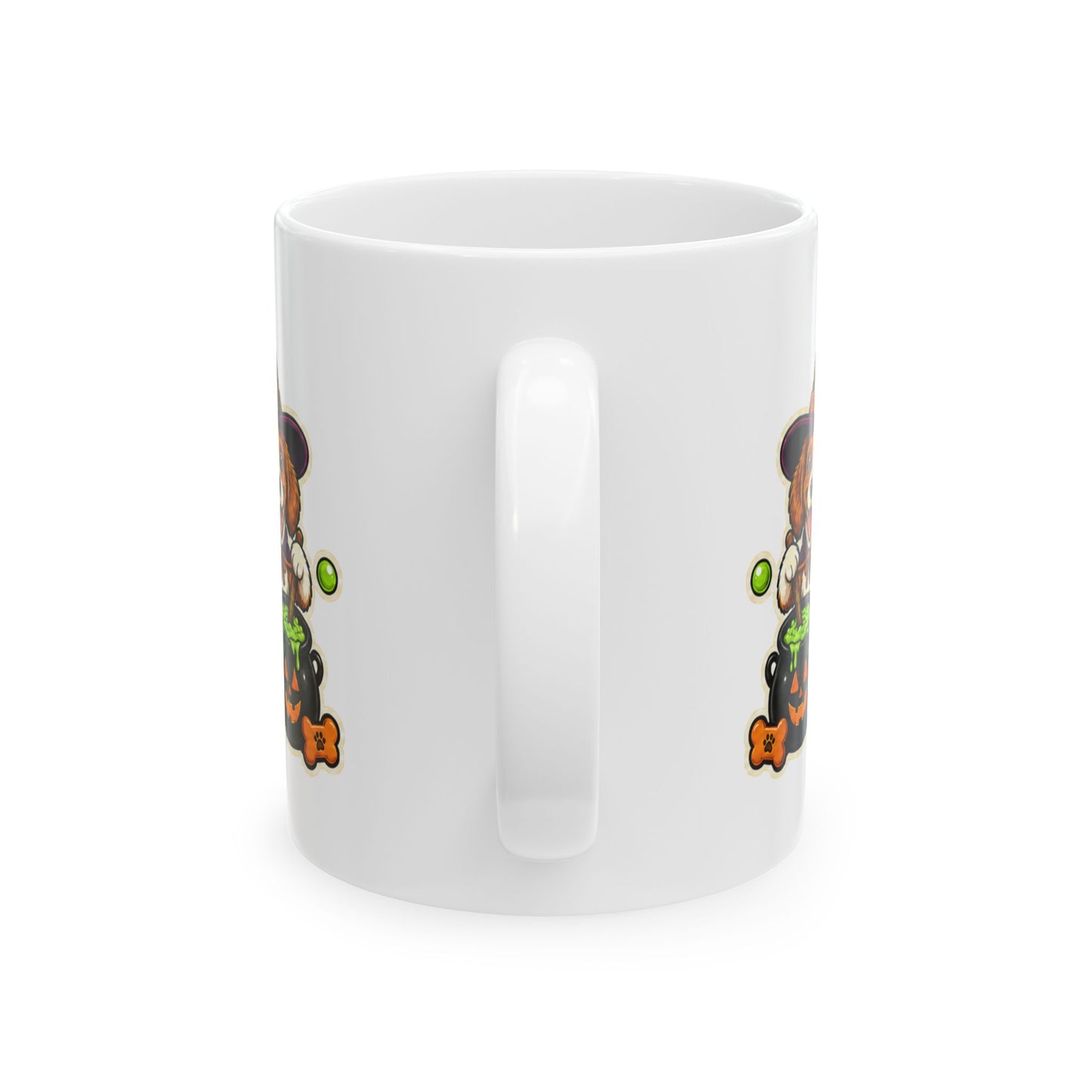 Brewing Up Some Treats Halloween Dog Mug – Witch Puppy Coffee Cupramic Mug, (11oz, 15oz)