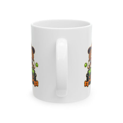 Brewing Up Some Treats Halloween Dog Mug – Witch Puppy Coffee Cupramic Mug, (11oz, 15oz)