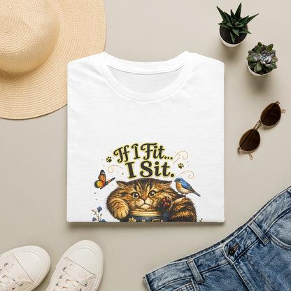If I Fit... I Sit | Rain Boot Cat Shirt | Funny Kitty Tee | Cute Cat Lover Gift