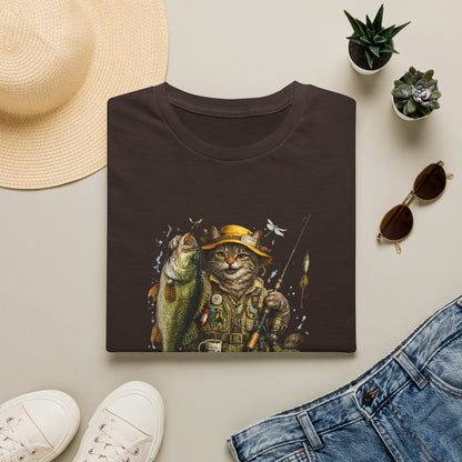 Funny Fishing Cat T-Shirt | Bass Fishing Cat Tee | Fisherman Gift |