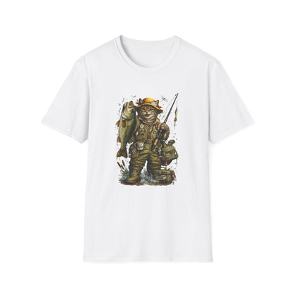 Funny Fishing Cat T-Shirt | Bass Fishing Cat Tee | Fisherman Gift |