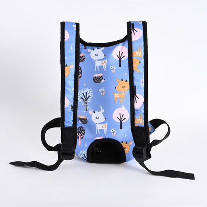 Children's backpack with animal pattern on a white background
