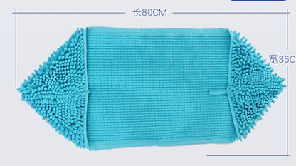 Blue cleaning brush with bristle head on a white background