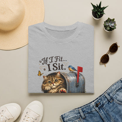 If I Fit... I Sit |  Mailbox Cat Shirt | Funny Mailbox Kitty Tee | Cute Cat Lover Gift