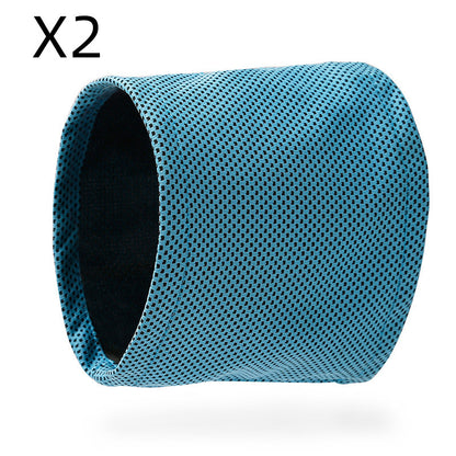 Blue mesh cylindrical object on a white background