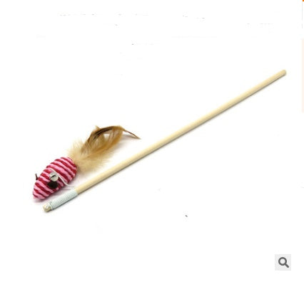 Handmade Wooden Cat Wand Toy