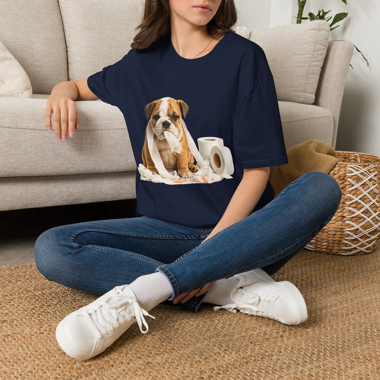 Trouble Maker Bulldog Puppy T-Shirt – Cute & Funny Dog Graphic