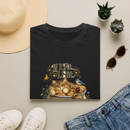 If I Fit... I Sit | Cookie Jar Cat Shirt | Funny Baking Kitty Tee | Cute Cat Lover Gift