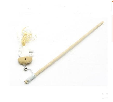 Handmade Wooden Cat Wand Toy