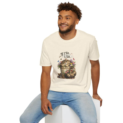 If I Fit... I Sit™ Flower Pot Cat Shirt | Funny Gardening Cat Tee | Plant Lover Gift