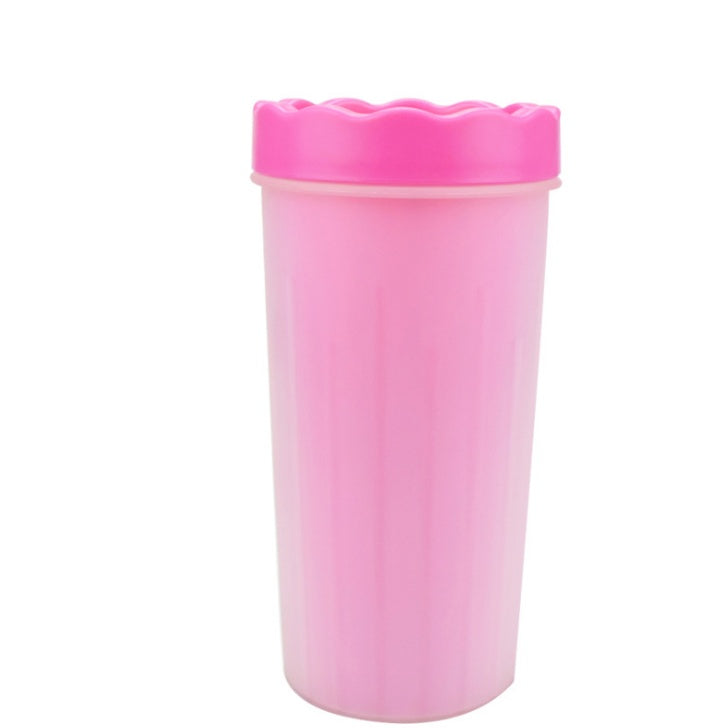 Pink tumbler with a matching lid on a white background