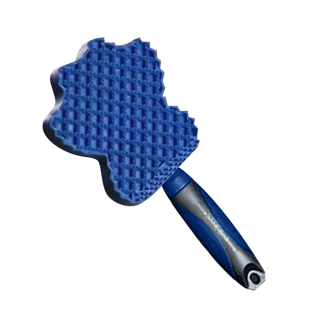 Blue textured tool on a white background