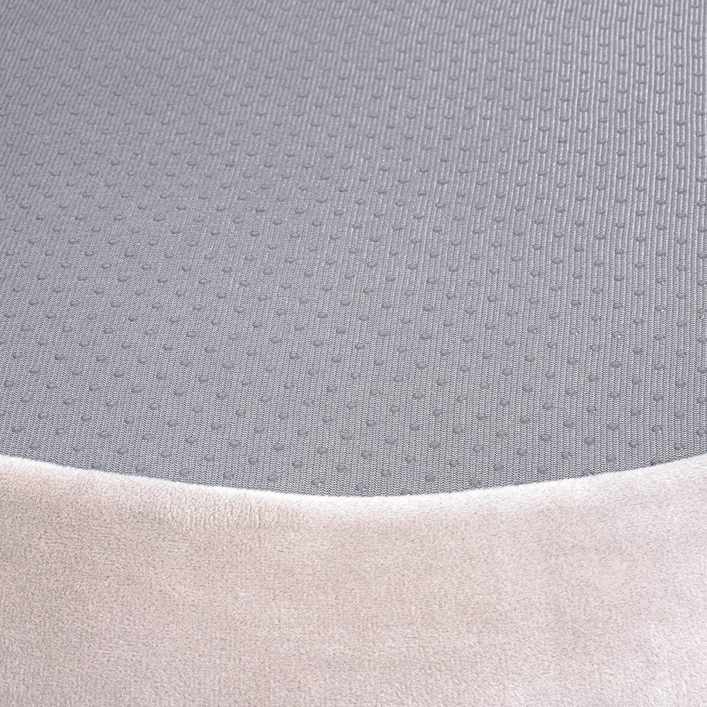 Close-up of textured gray fabric with a slight sheen