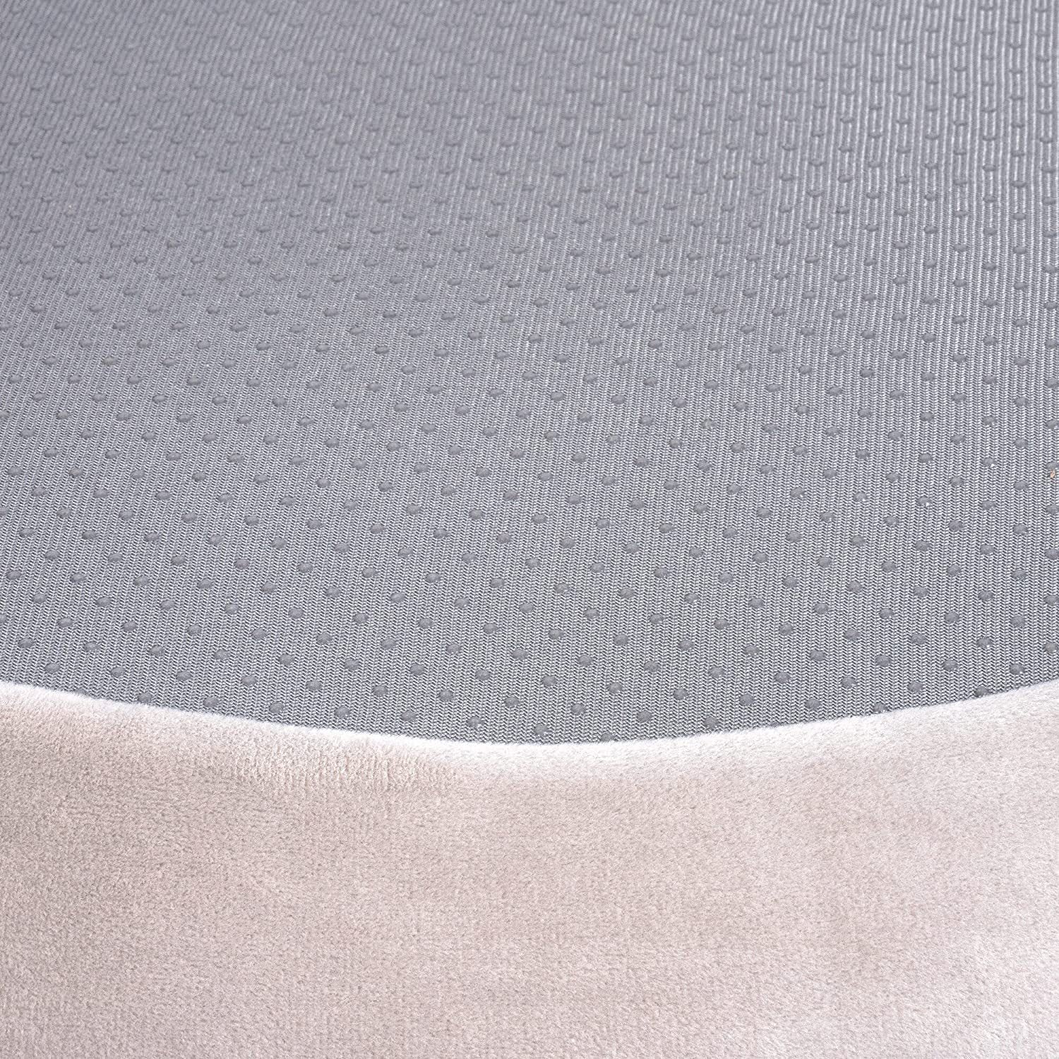 Close-up of textured gray fabric with a slight sheen