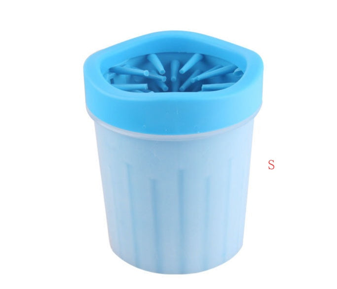 Blue silicone ice cube tray on a white background