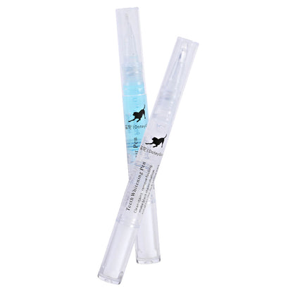 Two clear cosmetic tubes with blue gradient and brand logo on a white background