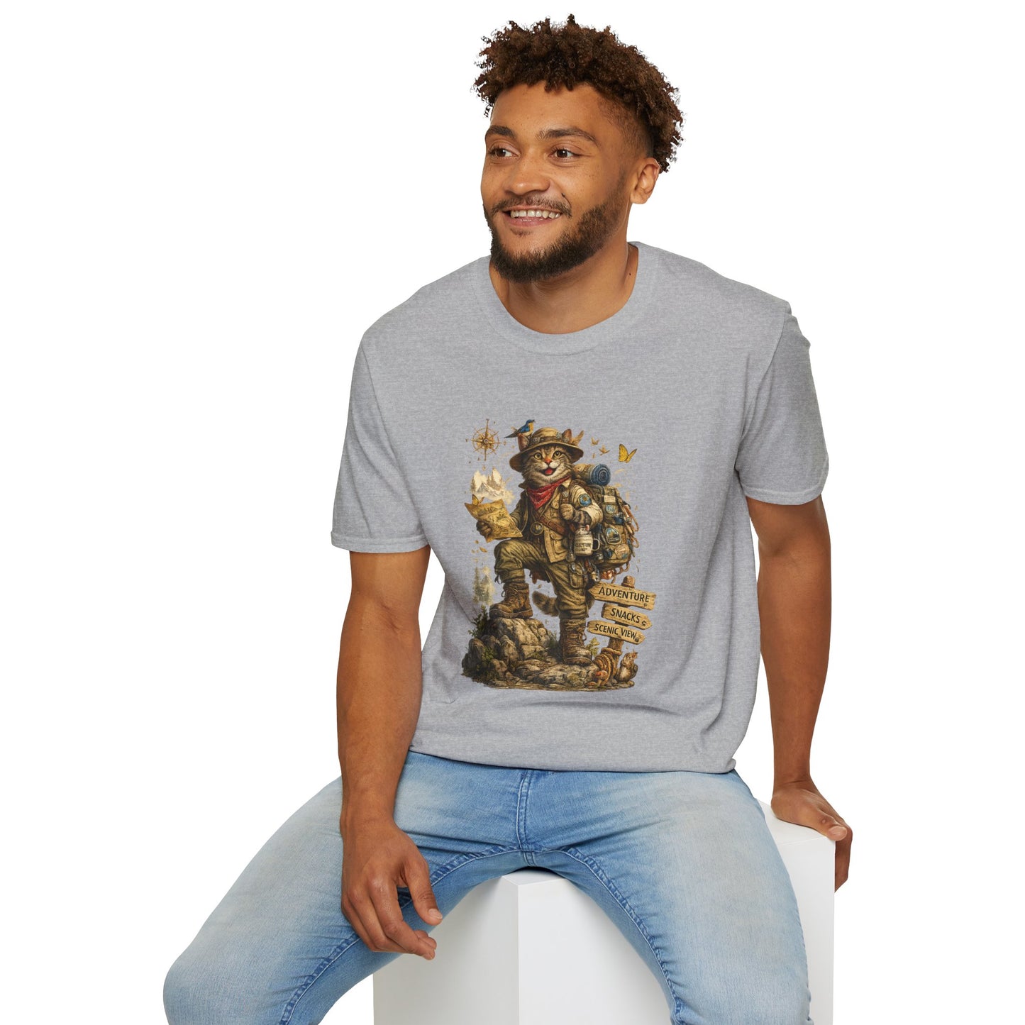 Adventure Cat Hiking Shirt | Funny Backpacking Cat T-Shirt |