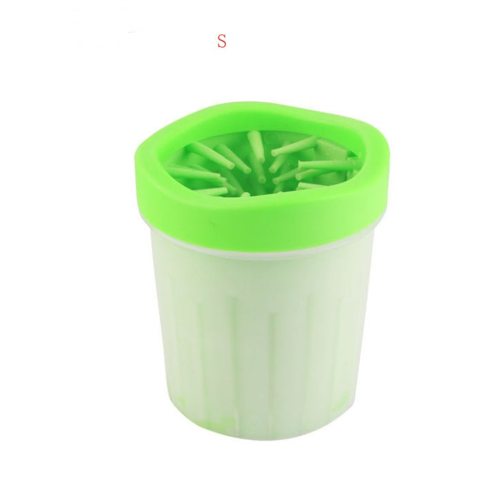 Green silicone container with lid on a white background