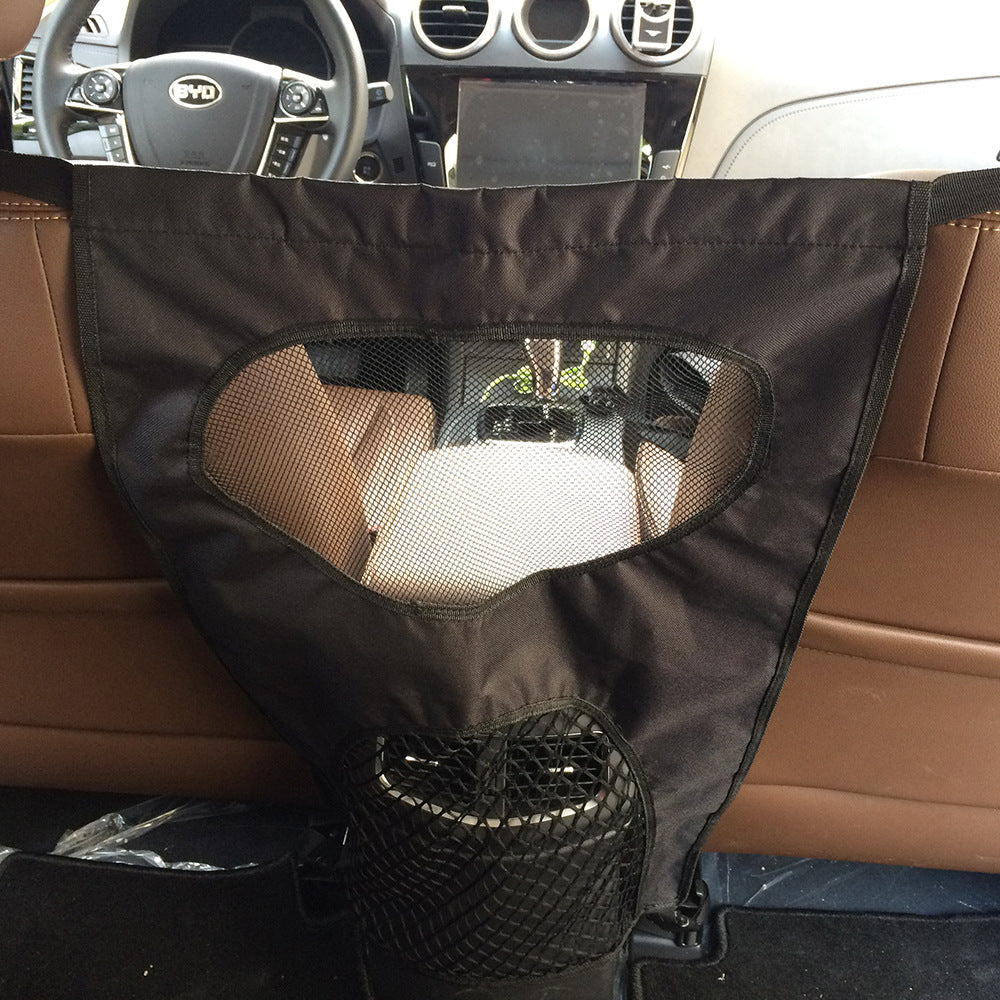 Car seat cover draped over a car seat with a visible steering wheel and dashboard in the background.